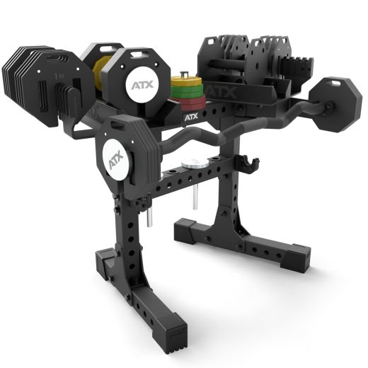 ATX® Octa-Dumbbell-Set XL 2 x 36 kg + SZ-Stange + Storage