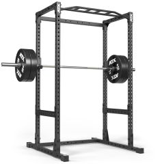 Darstellung mit potional erhältlichem Zubehör. ATX® Power Rack PRX-510 mit Flip Down Spotter - Höhe 195 cm