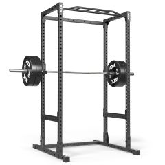 Darstellung mit optional erhältlichem Zubehör. ATX® Power Rack PRX-520 mit Flip Down Spotter - Höhe 215 cm