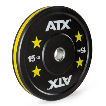 ATX® Color Stripes Bumper Plates / Hantelscheiben - 15 kg - schwarz / gelb