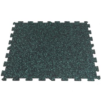 Rubber Puzzle Mat - schwarz / grün - 956 x 956 x 8 mm (Bodenbelag)