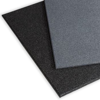 Gymfloor® - Granulat Bodenschutzplatte - Fitness - 1000 x 1000 x 15 mm (Bodenbelag) - Grau, Schwarz