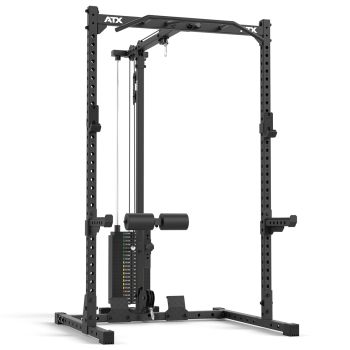 ATX® Half Rack 510 mit Latzugstation - 100 kg Steckgewichte - Höhe 195 cm, die perfekte Wahl für Ihr ambitioniertes Krafttaining im niedrigen Trainingsraum