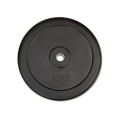 10 kg Hantelscheibe - Gummi - 30 mm - schwarz