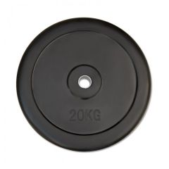 20 kg Hantelscheibe - Gummi - 30 mm - schwarz
