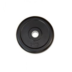 3 kg Hantelscheibe - Gummi - 30 mm - schwarz