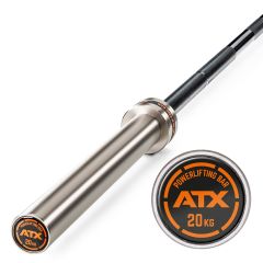 ATX® Powerlifting Training Bar black oxid / chrome, 220 cm lang, Gewicht 20 kg