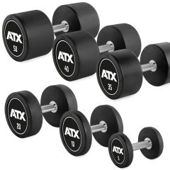 PRO-Style – Rubber Dumbbells - mit ATX Logo - 2,5 – 60 kg / 2,5 kg Steigerung