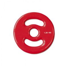 30 mm Vinyl-Disk Hantelscheibe - rot - 1,25 kg
