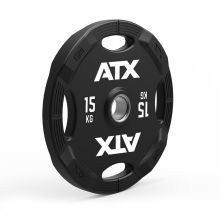 ATX® Polyurethan 4-Grip Hantelscheibe 50 mm - Gewicht 15 kg (Hantelscheiben 50mm)