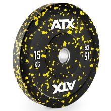 ATX® Color splash Bumper Plate / Vollgummi Hantelscheibe - 15 kg - yellow (Hantelscheiben)